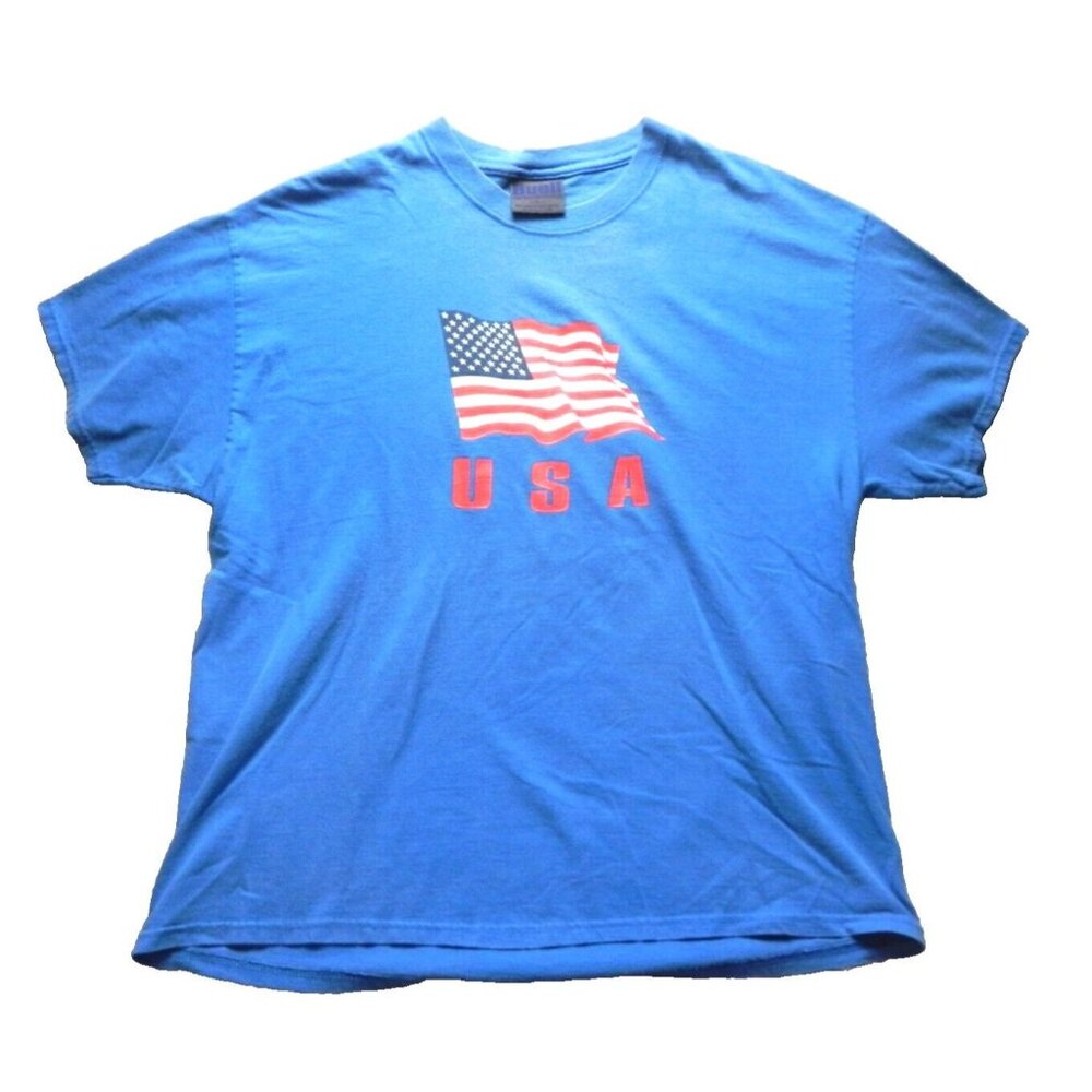 USA Flag‎ Shirt Adult Extra Large Patriotic Buell American Motorcycles Mens